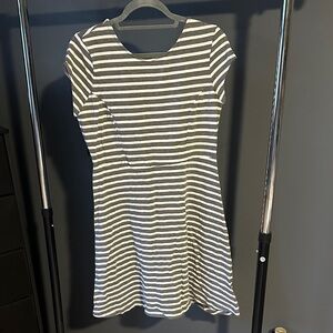 Old Navy Black and White Striped Mini Dress